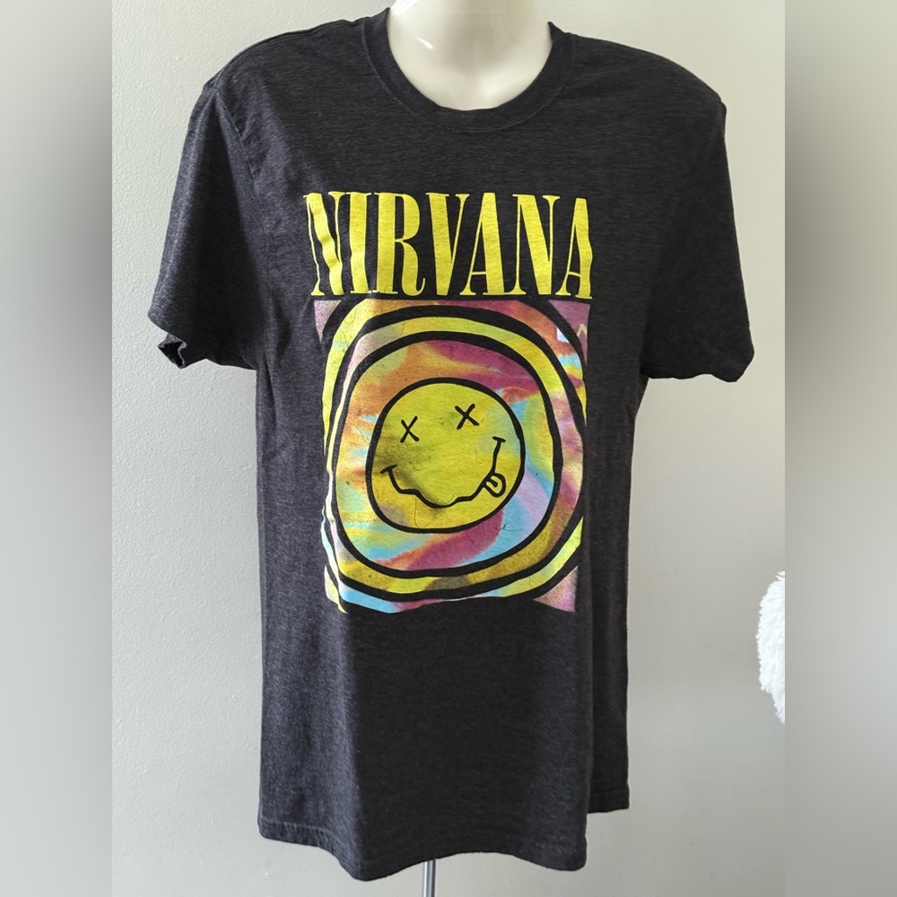 19. NIRVANA Black Tee with Multicolor Graphic
